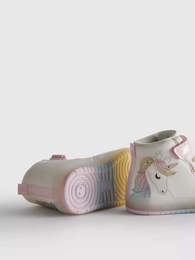 Unicorn-sneakers med lysende høj top