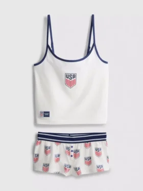 USA FC pyjamasser med bomuldsrig cami-top og korte bukser