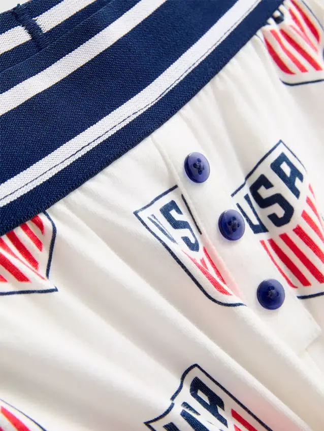 USA FC pyjamasser med bomuldsrig cami-top og korte bukser