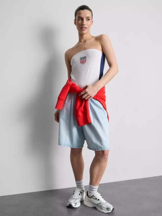 USA Soccer bandeau-top med højt bomuldsindhold