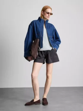 Utility-shorts i bomuldsdenim