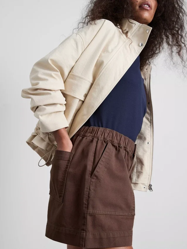 Utility-shorts i bomuldsdenim