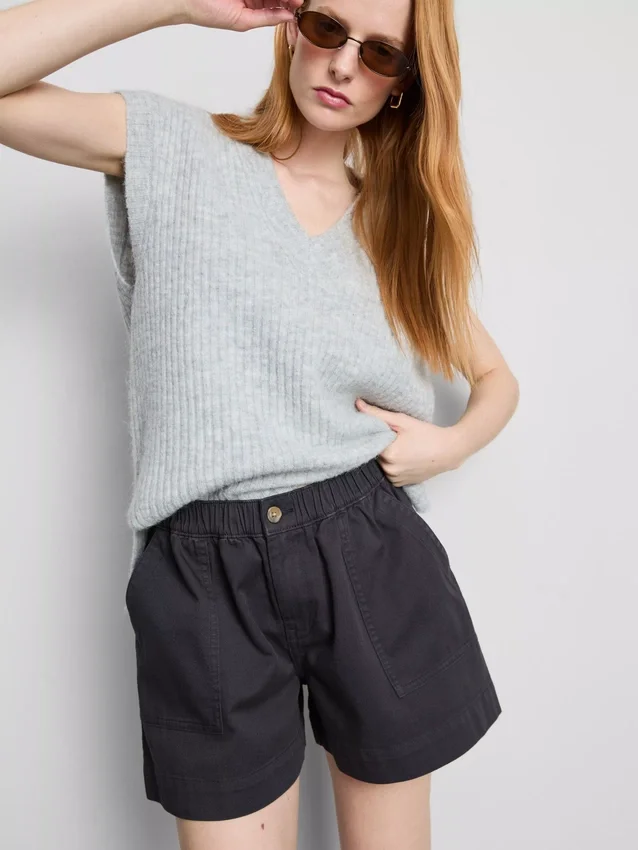 Utility-shorts i bomuldsdenim