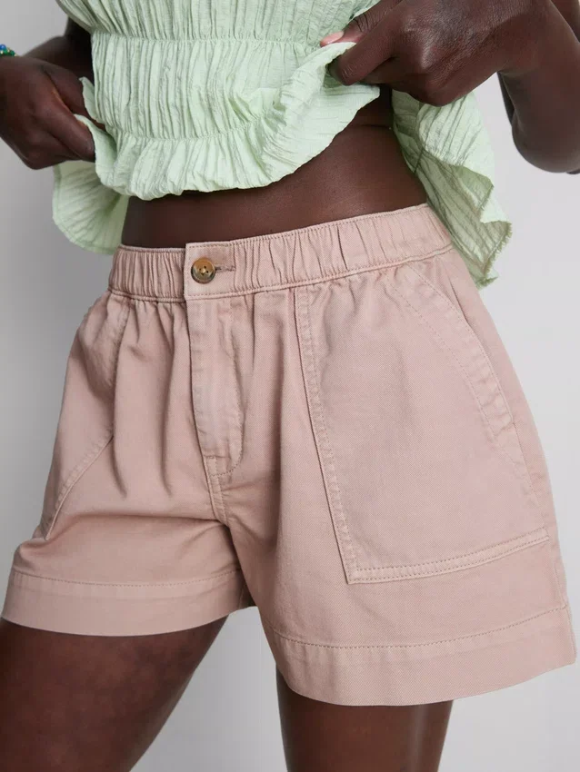 Utility-shorts i bomuldsdenim