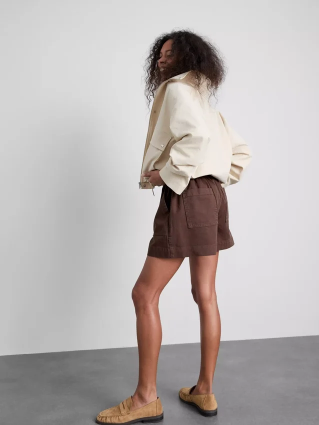 Utility-shorts i bomuldsdenim
