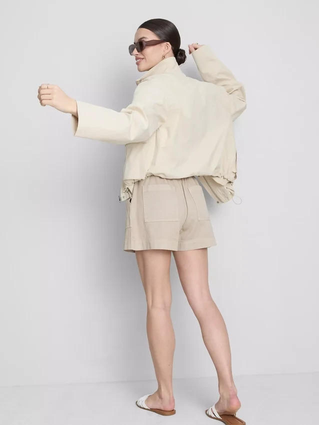 Utility-shorts i bomuldsdenim