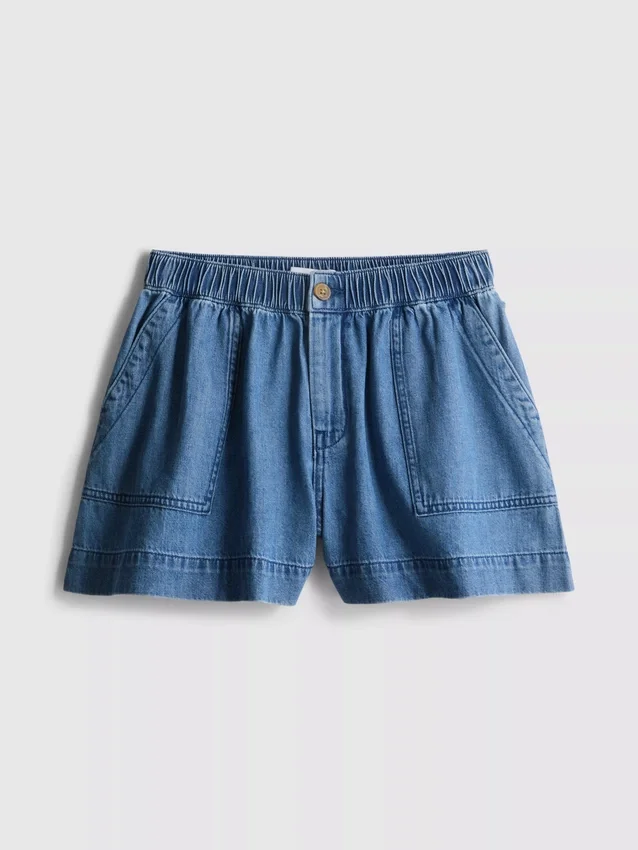 Utility-shorts i bomuldsdenim