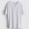 V-halset, tætsiddende stretch-T-shirt