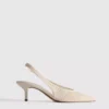 Vævede mesh-pumps med spids tå og højhælede sko