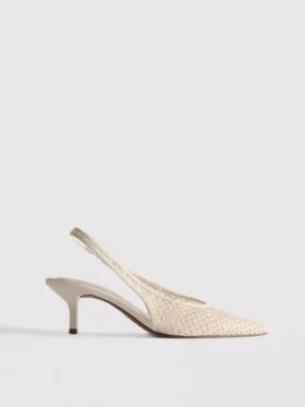 Vævede mesh-pumps med spids tå og højhælede sko