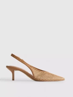 Vævede mesh-pumps med spids tå og højhælede sko