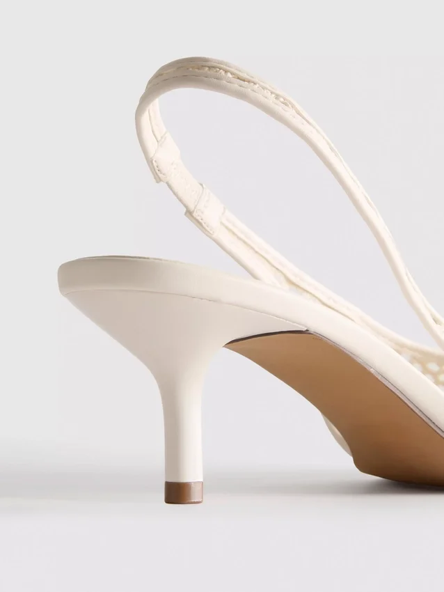 Vævede mesh-pumps med spids tå og højhælede sko