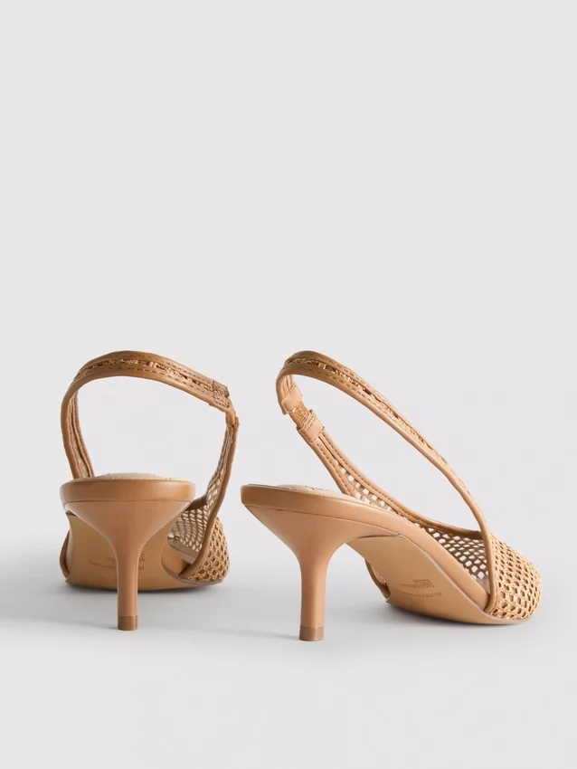 Vævede mesh-pumps med spids tå og højhælede sko