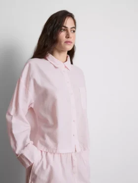 Vævet pyjamasser-skjorte i bomulds-oxford