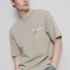 Vasket T-shirt med japansk grafisk print