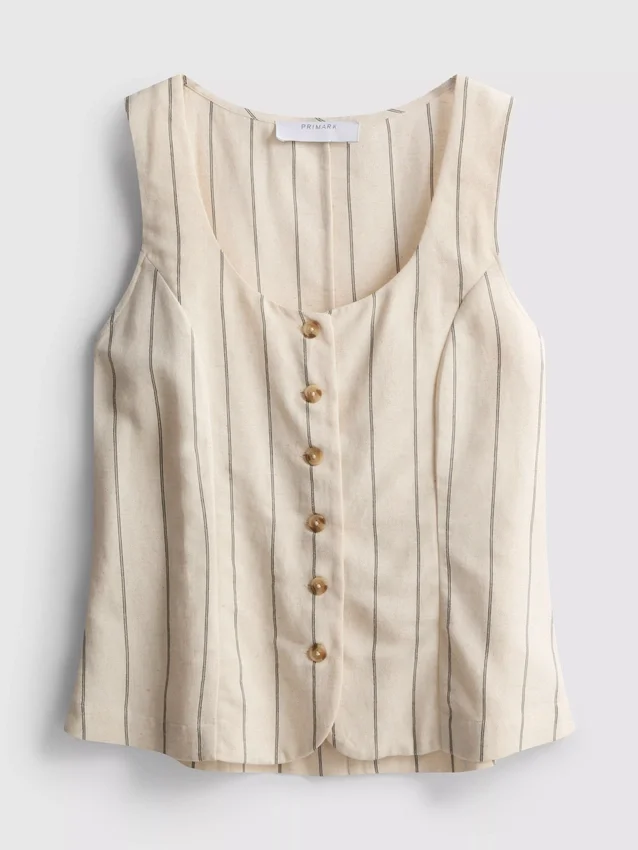 Vest i bomuldsblanding med knapper