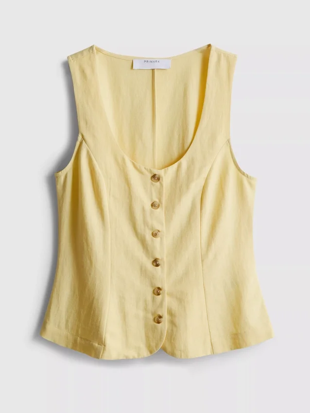 Vest i bomuldsblanding med knapper